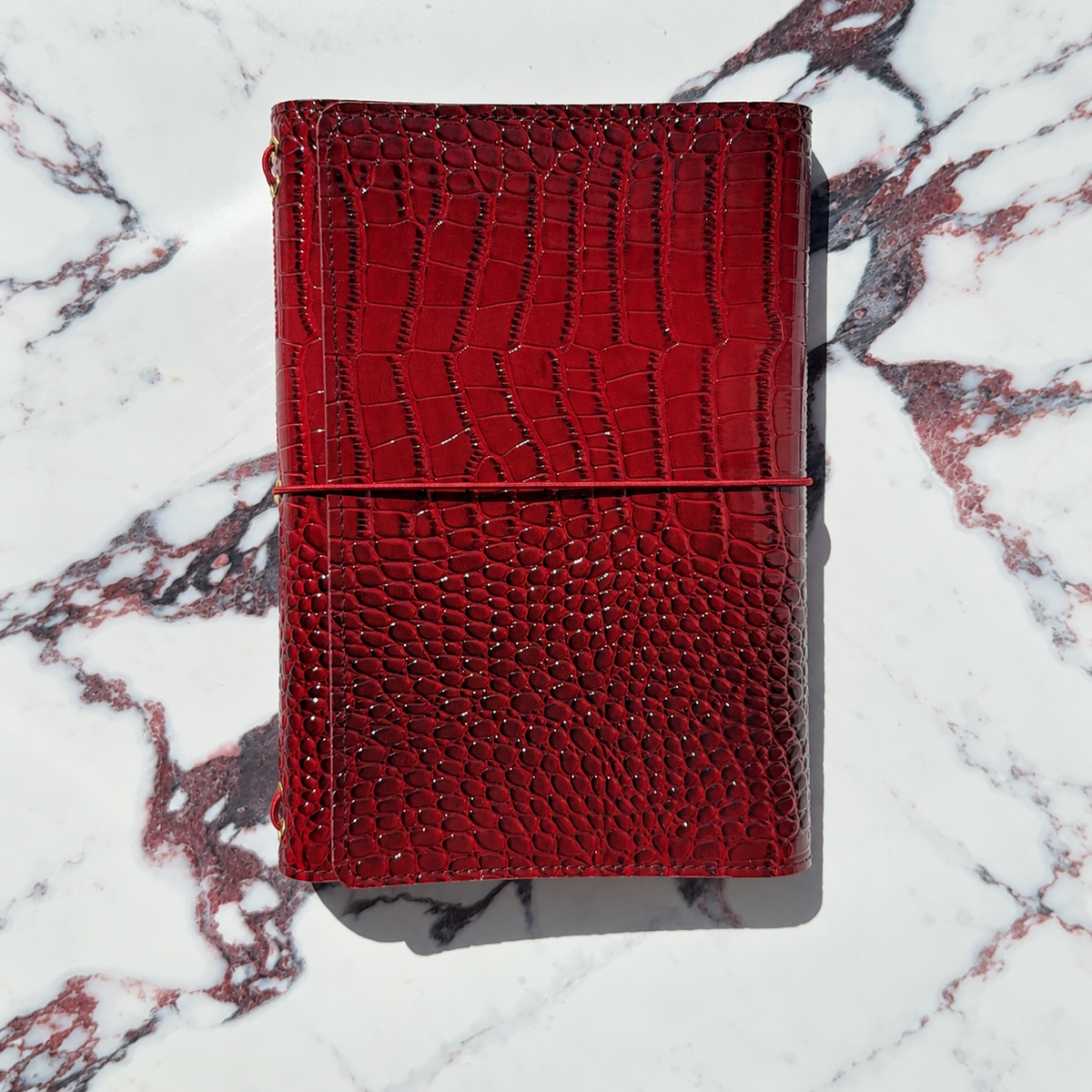 Burgundy Trifold Croc Journal