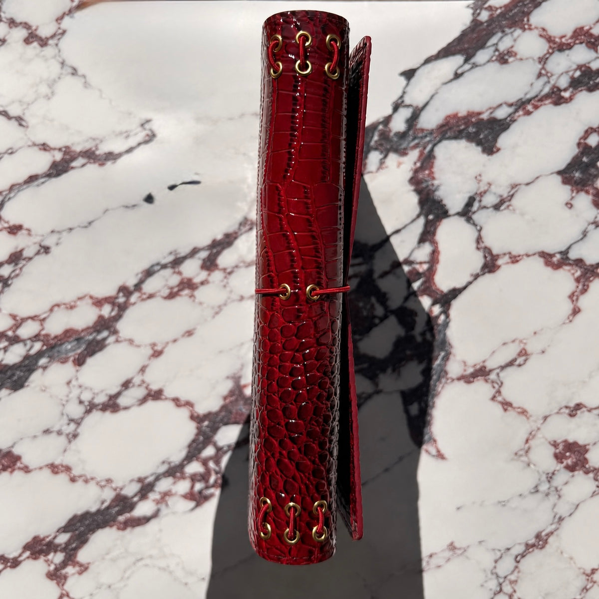 Burgundy Trifold Croc Journal