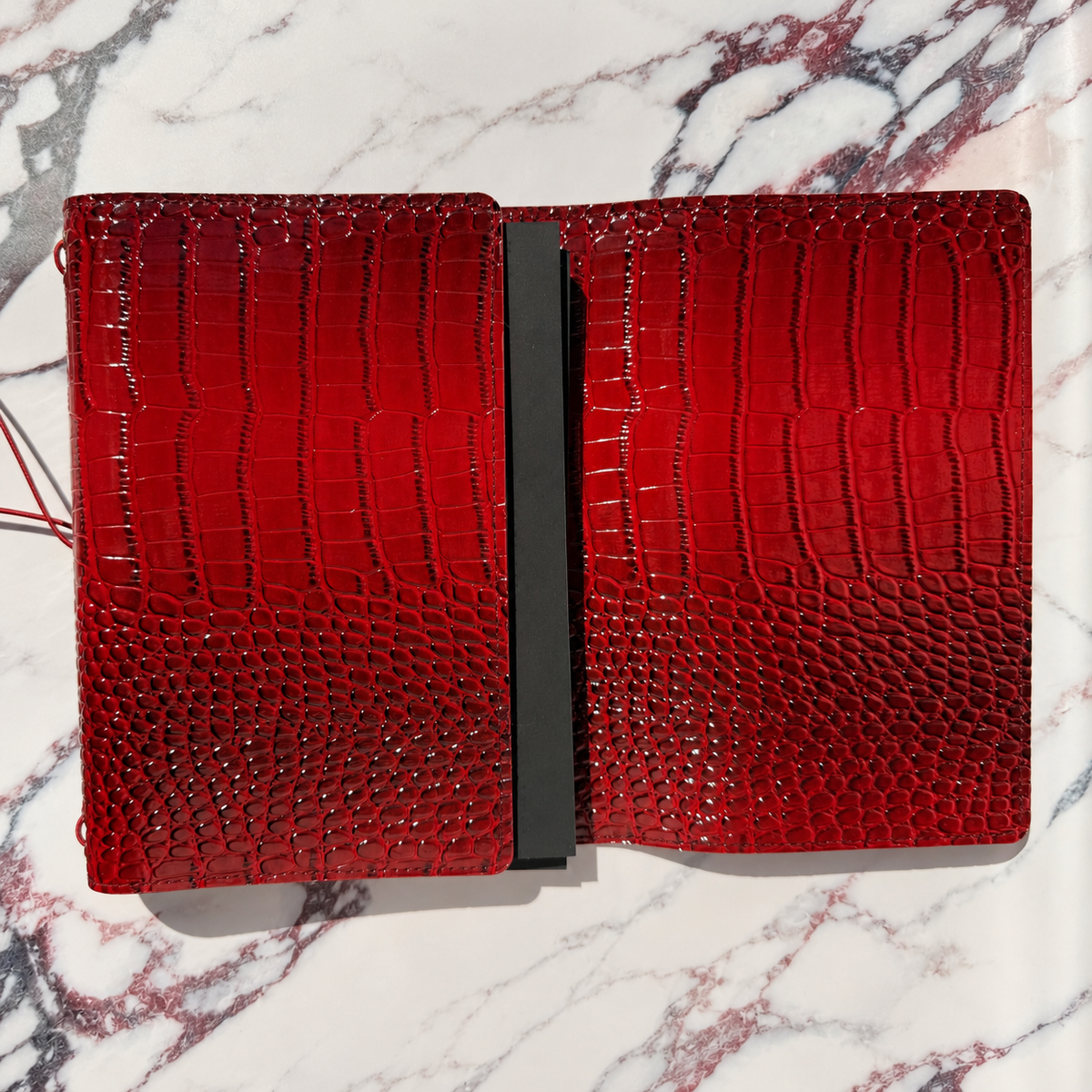 Burgundy Trifold Croc Journal