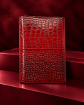 A5 refillable trifold croc journal, burgundy croc journal, refillable journal, journal routine, travel journal, journal gift, BORDEAUX TRIFOLD CROC A5 JOURNAL, vegan leather A5 notebook, vegan leather A5 journal, faux leather refillable journal, red A5 journal, vegan journal, Travel notebook, burgundy A5 travel notebook